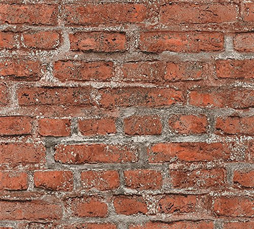 A.S. Création Papier peint en pierre autocollant – Papier peint brique rouge et blanc – Papier peint effet brique – Papier peint 3D – 0,52 x 2,5 m – Fabriqué en Allemagne