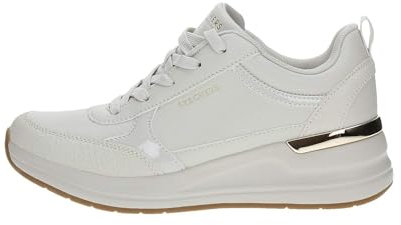 Skechers LACCATE Mid Mide Donna Billion 2, Finitura in Vernice Duraleather Bianco Sporco, 39 EU