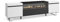 Skraut Home | Meuble TV | Banc Télé | Grand Espace de Rangement | 200x57x35cm | pour Les TV jusqu'à 80 | Cheminée électrique | Design Industriel | Style Moderne | Blanc et Noir