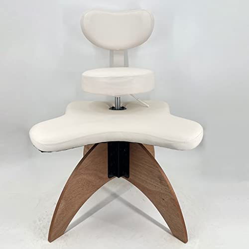 Kniestuhl aus Holz mit Rückenlehne, ergonomischem Sitz, höhenverstellbarem Hocker zur Haltungsverbesserung und Haltungskorrektur, dreieckige Beinstütze (Farbe: graues Holzbein)