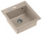 QUADRON Fregadero de cocina granito | tamaño 50 x 52 x 20 cm, Beige y acero | PETER 110 Fregadero de una cubeta | Fregadero encastrable con agujero para grifo | fregadero moderno