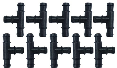 GASMIS 10 Stück T-Verbinder für 12mm Tropfschlauch, Perlschlauch, T-Stück für Bewässerung System
