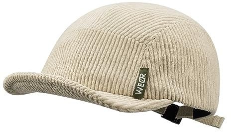 CLAPE Unisex Cap Kurzer Schirm 5 Panel Snapback Basecap Vintage Flat Peak Trucker Cap Warm Winter Cord Kappe Retro Unstructured Baseball Kappe