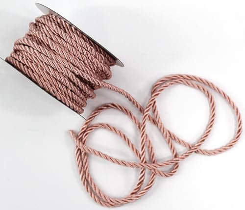 CaPiSo Cordel de 15 m x 4 mm, Cuerda Algodon, Cinta Decorativa Rosa Viejo