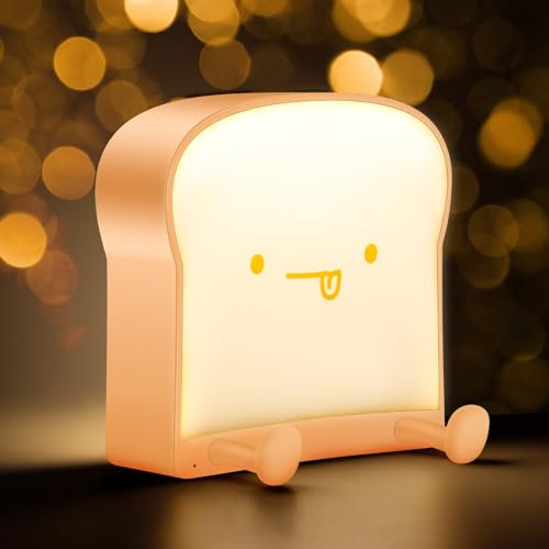 Weskjer Nachtlichter für Kinder, Toast-Nachtlicht mit USB Aufladbar Brot Lampe Niedliche Kawaii Nachtlicht, Baby Nachtlicht Nachttischlampe Für Die Kleinsten Kinderzimmer