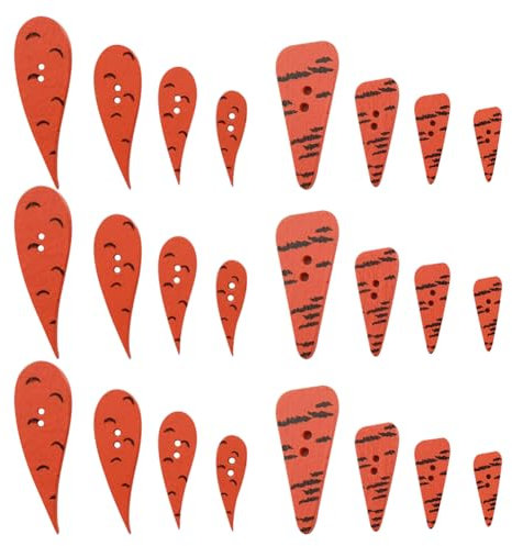 200 Stück Schneemann-Karotten-Nasenknöpfe, Karottenförmige Nasenknöpfe, Holzknöpfe, Nasen, Weihnachten, Holzknöpfe, niedliche Nähknöpfe, Schneemann, Bastelzubehör, C