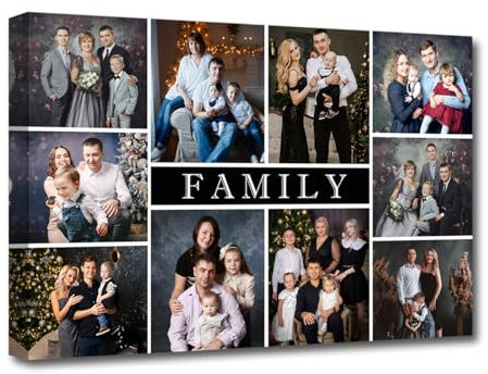CXHOSTENT Collage Leinwanddrucke mit Ihren Fotos personalisierte Mehrfachbilder für die Wand individuelle Collage Fotoleinwand für die Heimdekoration (A6, 20.00 x 30.00 cms)
