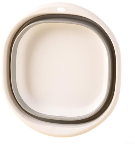 EpheyFIF Lavabo pieghevole, multiuso, pieghevole, quadrato, per campeggio, viaggi, escursionismo, salvaspazio, colore: bianco e grigio, I51B1U0W7R73FL1QV68QJUYAJ0