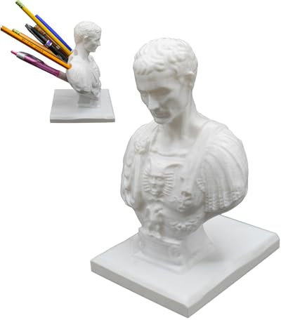 Yulokdwi Julius Caesar Holder, Statue Stifthalter, Figuren-Stifthalter,Kreative Julius Caesar Büste Statue Stifthalter,Mehrzweck-Stifthalter Für Kunstliebhaber, Lustige Figur Für Zuhause