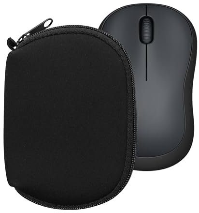 kwmobile Hülle kompatibel mit Logitech M220 Silent / M235 / M185 - Neopren Hülle für PC Mouse Schutzhülle - Computer Maus Tasche - Neopren Tasche für PC-Maus - Schwarz