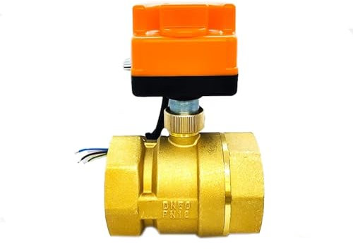 2 Zoll motorisierter Kugelhahn 220 V 12 V 24 V 3-Draht 2-Punkt-Steuerung Messing elektrischer Kugelhahn mit manuellem Schalter 1 Stück (Size : 2, Color : 12VDC)
