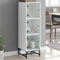 Iiaky Highboard mit Glastüren Wohnzimmerschrank Sideboard Weiß 35x37x120 cm