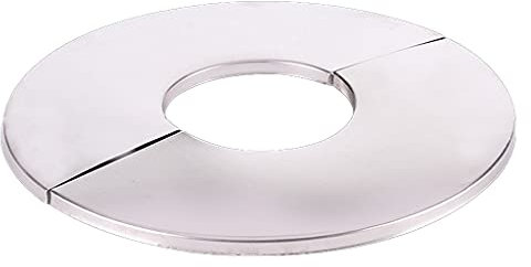 KAKASEA Flangia autoadesiva da parete divisa con placca di copertura per rubinetto doccia, finitura decorativa, in acciaio inox, 140 x 51 mm