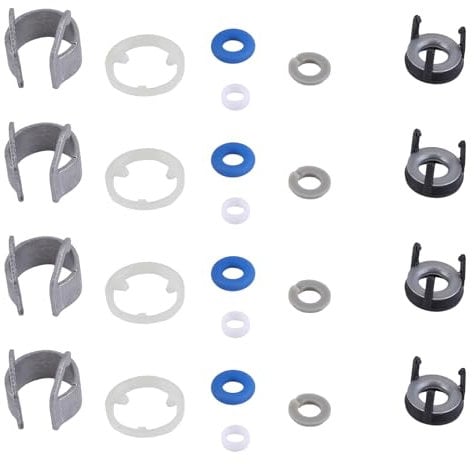 Asudaro 4 Stück Kraftstoffeinspritzung O-Ring Kit Einspritzventil Dichtringsatz 6151149001 O-Ring Unterstützung Kraftstoff Einspritzdüse Halter Ersatz für A3/A4/Leon/Golf/Jetta/Tiguan
