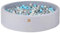 MEOWBABY Piscina de Bolas 120x120cm para Niños - Redonda Piscina con 300 Bolas, Algodón, Gris Claro: Azul Claro/Gris/Blanco Perla