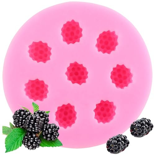 XMOLDNMS Moules à fondant à la framboise - Série de baies - Moule en silicone pour décoration de gâteaux, cupcakes, bonbons, chocolat, pâte à fleurs, argile polymère