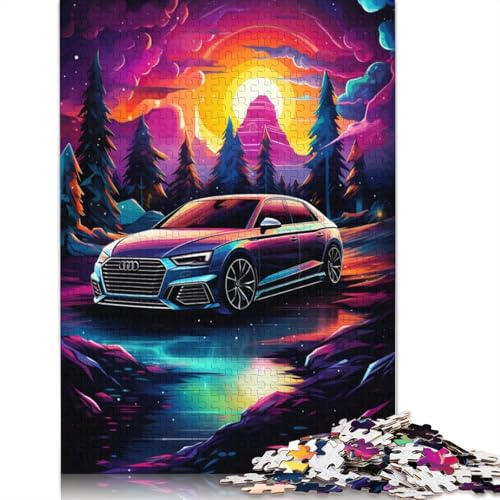 Puzzle Cooles Sportwagen-Puzzle, 1000-teiliges Holzpuzzle für Erwachsene und Kinder, lustige Puzzlespiele, 75 x 50 cm
