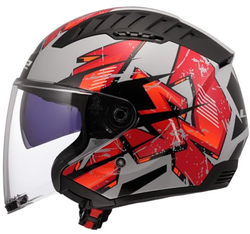LS2, Casco Moto Jet COPTER II KANJI Gloss Light Grey, XXL