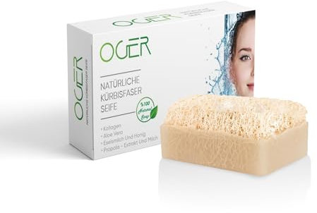 OGER Natürliche Kürbisfaser Seife 110 Gr - Ziegenmilch 1Stück