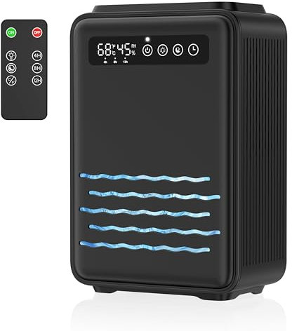 Deshumidificador Actualizado (Control Remoto) Para Dormitorio, Tanque de Agua de 2,8L, Deshumidificadores Pequeños Silenciosos de 75 m² Para el Baño del Sótano de la Casa con Apagado Automático,Negro