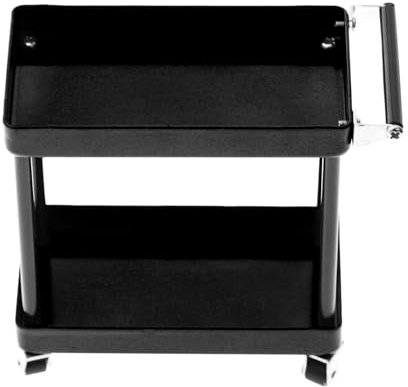 Kavolet Mini 2Tier Tools Storage Trolley Mobile Workshop Garage Repair RC Accessories Scale Model Large Size (Black)