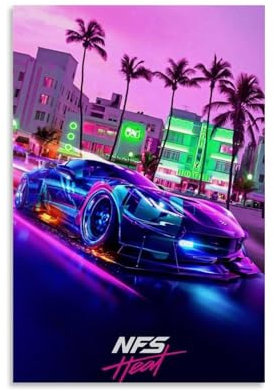 CBEJFGTX Nfs Supper Car Poster Dekorative Malerei Leinwand Wandkunst Wohnzimmer Poster Schlafzimmer Malerei 12x18inch(30x45cm)