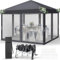 LEADZM Pavillon 3x3m,Faltpavillon,Wasserdicht,UV Schutz 50+,Höhenverstellbar mit 4 Moskitonetzen, Stabil, Ideal für Garten, Terrasse, Camping und gewerbliche Nutzung