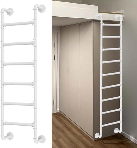 AYVADA Etagenbettleiter für den Innenbereich, 1,22 m, 1,52 m, 2,14 m, 2,34 m, 3,74 m, robust, Metall, Leiter für Etagenbetten, Feuerleiter, Wandmontage, universelle Kletterleiter für Hochbetten, Au