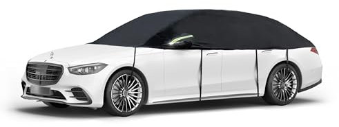 Walser Abdeckplane Auto All Weather, Abdeckplane wasserdicht, 100% wetterfeste Auto Abdeckplane, Autoabdeckung Outdoor, Auto Abdeckplane wasserdicht, Autoplane Halbgarage Größe 3 PKW schwarz