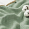 Lanqinglv Musselin Kuscheldecke 220x240cm Baumwolle Decke, 4-Lagig Musselin Sommerdecke Grün Tagesdecke Oeko-Tex zertifizierte, Wohn- & Kuscheldecke für Couch und Sofa,Bett-Überwurf,Baumwolldecke