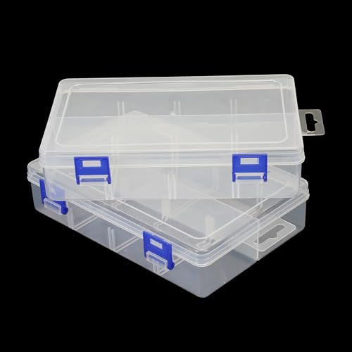 2 Stück Aufbewahrungsbox für Kleinteile - Transparente Sortierbox für Schrauben, Schmuck, Perlen & Bastelzubehör - Stabile Organizer-Boxen aus PP-Material (20x12,5x4,5 cm)