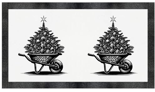 Azeeda 'Christmas Tree In Wheelbarrow' Pet Feeding Mat (PM00034022)