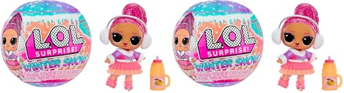 L.O.L. Surprise! Winter Snow Tot - 1 Sammlerpuppe mit Magischer Schneeüberraschung, Blindverpackung, 8 Puppen zum Sammeln, Frostig-Cooler Mode und Zubehör, Geschenk für Kinder ab 4 (Packung mit 2)