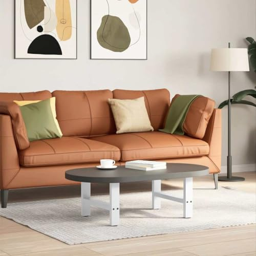 Owoxanthellate Lot de 2 pieds de table basse blancs 50 x 30-31 cm en acier revêtu par pulvérisation avec pieds de nivellement réglables pour tables modernes dans le salon, le bureau ou la chambre à