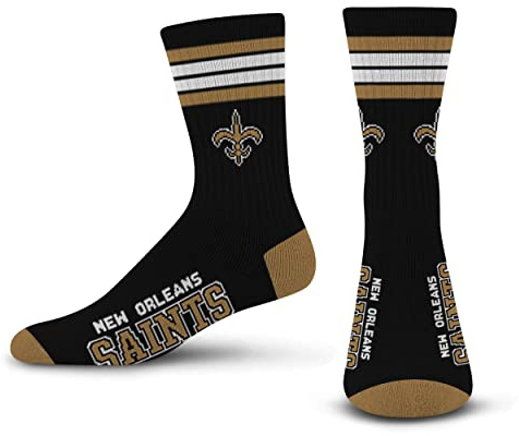 For Bare Feet Damen Nfl 4 Stripe Deuce Crew – Größe L Crew-Socken (2er Pack)