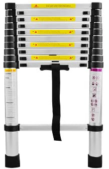 SAILUN® Teleskopleiter Ausziehleiter aus hochwertigem Alu Teleskop-Design Mehrzweckleiter, 11 Sprossen - 81cm bis 3,20m Anlegeleiter, 150 kg Belastbarkeit (3,2m)