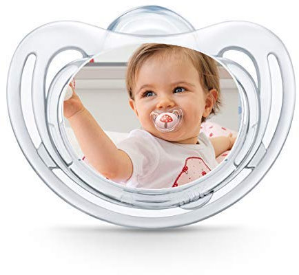 NUK Freestyle Fotoschnuller zum selbst Gestalten, Silikon, (0-6 Monate, Transparent), myNUK1017P