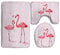 RedBeans Bath Mat,3 Piece Bathroom Rug Set,Pink Flamingo Flannel Non Slip Toilet Seat Cover Set,Large Contour Mat,Lid Cover For Men/Women