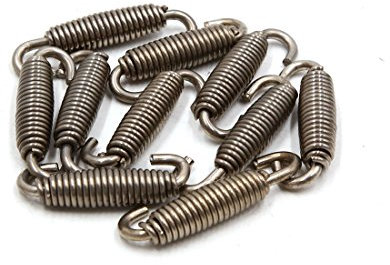 sourcing map 10pcs 58mm Gancho de Resorte Giratorio de Tubo Escape de Moto Acero Inoxidable Tono Plata