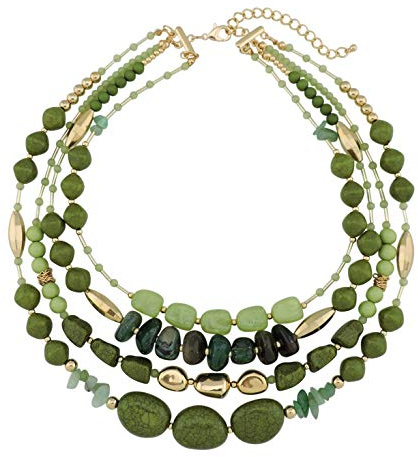 Bocar Multi Layer 4 Strand Statement 17 Collar Beaded Necklace for Women Gift (NK-10533)