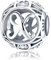 FOREVER QUEEN Alphabet Buchstabe X Charm Bead mit klaren Zirkonia kompatibel für europäische Armbänder 925 Silber Sterling Charm Anhänger,BJ09121-X MEHRWEG