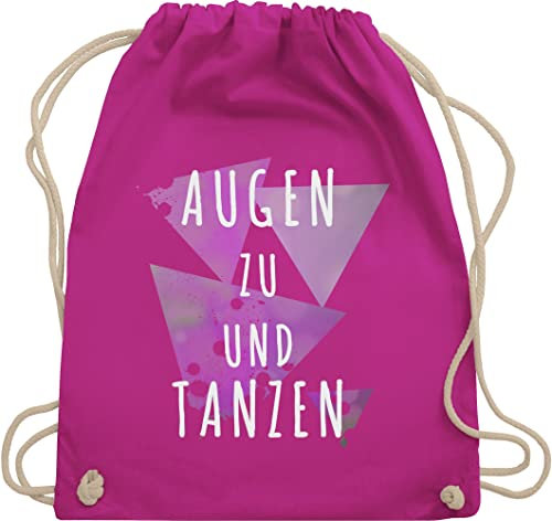 Turnbeutel Rucksack - Festival Zubehör - Augen zu und Tanzen lila - Unisize - Fuchsia - festival-bag festivalbeutel konzert tanz beutelrucksäcke tasche für tänzer festivaltasche festivals dance