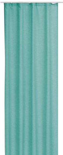 Bestlivings Gardine Blickdicht Joy Dekoschal mit Universalband (Türkis, 140x245 cm) - Gardinen Vorhang für Gardinenstange