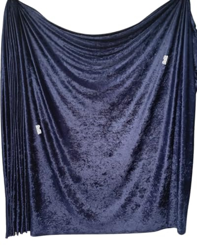 Crushed Velvet Stretch Material | Soft Furnishing, Craft Velour & Dressmaking Fabric | Same Day Dispatch | Sold By The Metre | By Tia Knight Q156 (Navy)