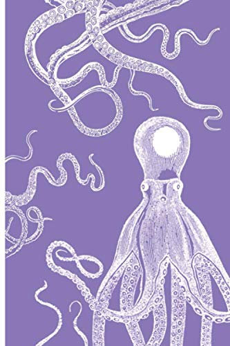 InspirationzStore Notebooks: Purple Octopus Internet Password Book Organizer Squid Tentacles Aquatic Vintage Sea Animal A5 Notebook Logbook website login details keeper Online Accounts manager