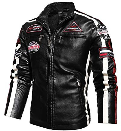 Motorradjacke Motorradschutz CE Aproved Herren Leder Street Motorrad Rennanzug PU Jacke Plus Velvet A,L