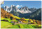 ARTland Wanddeko Wandtattoo selbstklebende Vinylfolie 120x80 cm Alpen Berge Landschaft Italien Berge Gebirge Urlaub Santa Maddalena U1TF