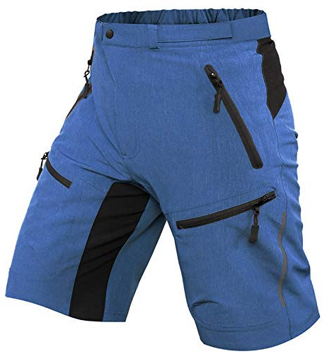 Ally MTB Hose Herren Radhose, Mountainbike Hose Fahrradhose Herren Kurz, Outdoor Sport Herren Radlerhose MTB Bike Shorts (Nebelblau, XL/cm(Taille:90-95,Hüften:110-115))