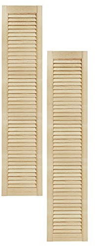 DecoMeister Lamellentüren aus Holz Massivholz Lamellentür Holztür Schranktür mit offenen Lamellen für Kleiderschrank Möbelfronten 294x1406 mm 2-er Pack