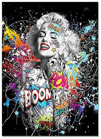 Lustige Graffiti Poster Dekoration Wandkunst Leinwand Gemälde Große Abstrakte Bilddrucke Für Wohnzimmer Dekor (art-19,30x45 cm(ohne Rahmen))